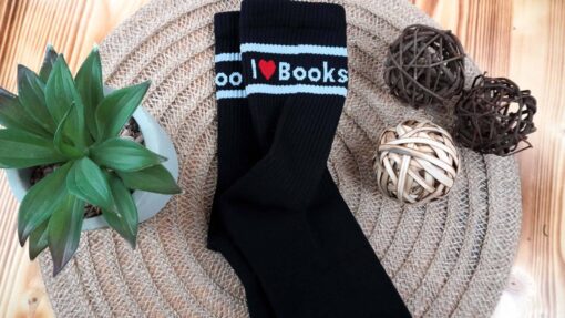 Socken_i_love_books_black