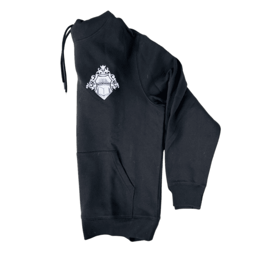 Booknerd_Hoodie_Schwarz_Gefaltet