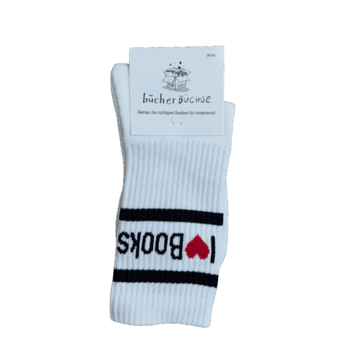 Socken I love books weiss 35-40