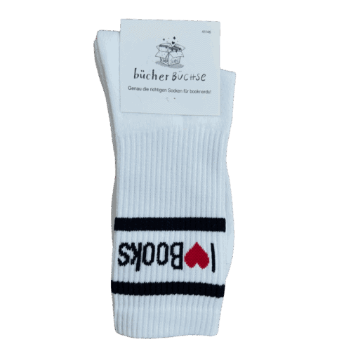 Socken I love books weiss 41-47